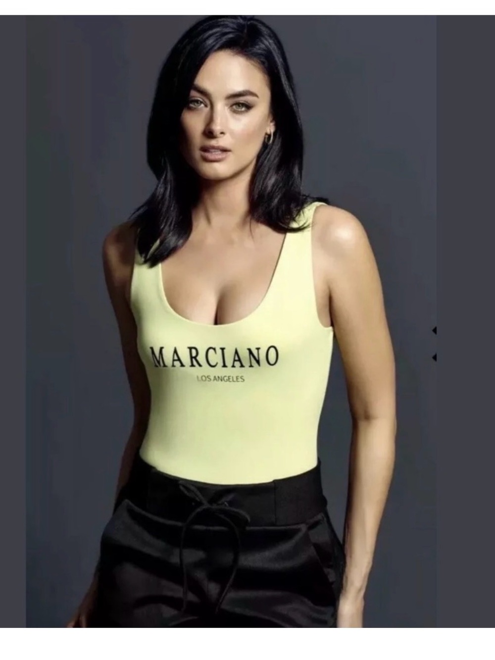 Marciano Lemon Logo Scoop Neck Bodysuit